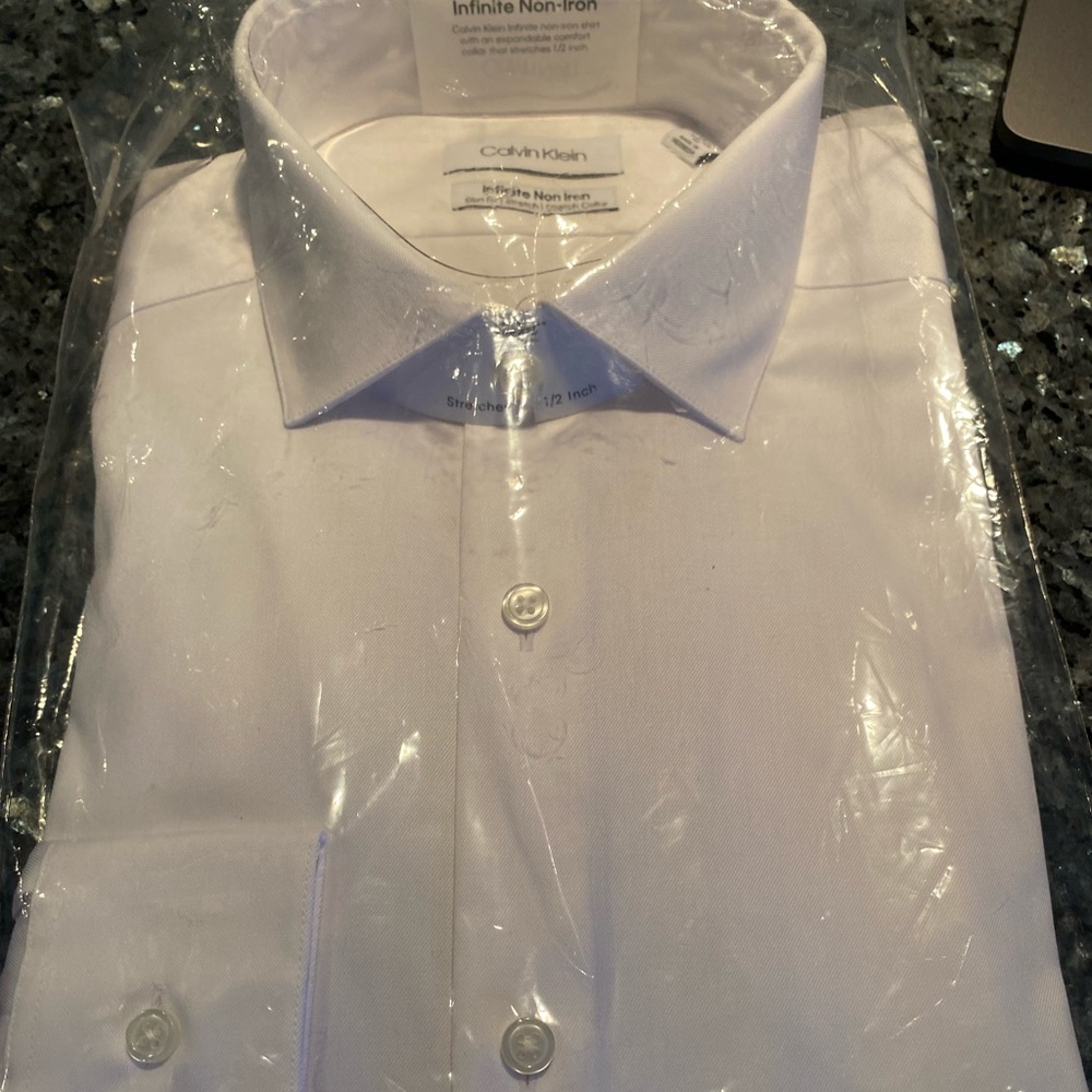 Calvin Klein Infinite Non-Iron Slim Fit Stretch Dress Shirt, White